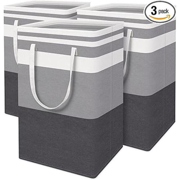 3-Pack Laundry Basket, Freestanding＆Waterproof Laundry Hamper, Collapsible - Picture 7 of 7